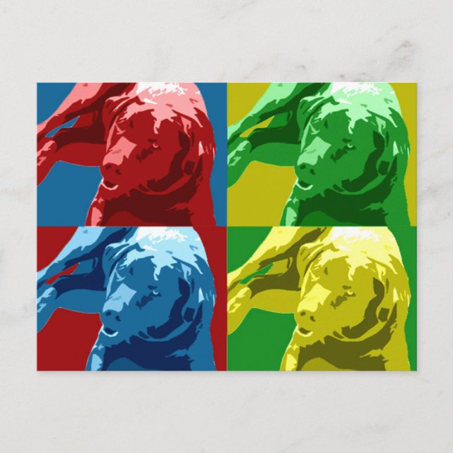 Postal ¡Efecto de arte pop de Labrador! (Anverso)