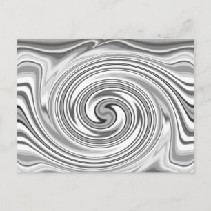 Postal Efecto espiral borroso monocromo negro de buen gus
