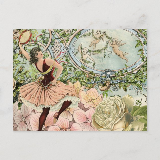 Postal Éfemera de baile gitano vintage (Anverso)