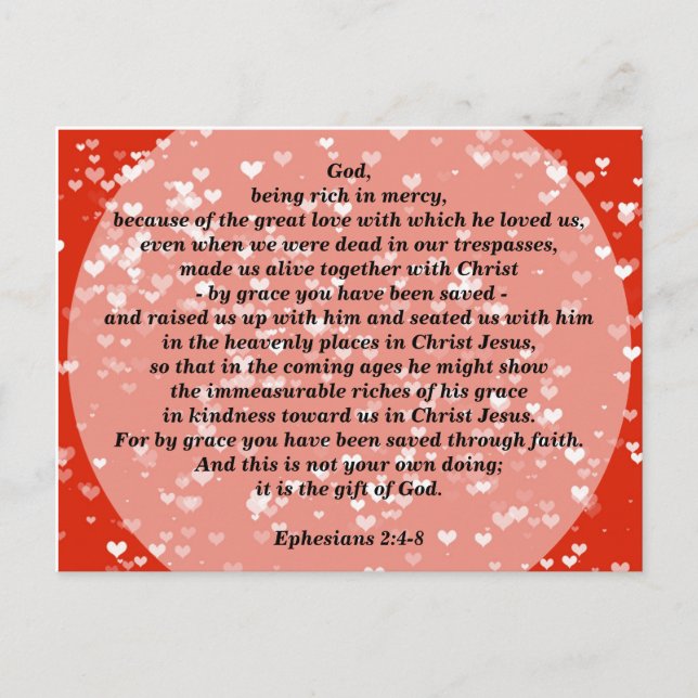 Postal Efesianos 2 salvados por Grace Postcard (Anverso)