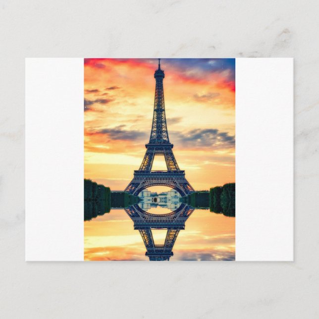 Postal Effel Tower Paris Evending European Travel (Anverso)