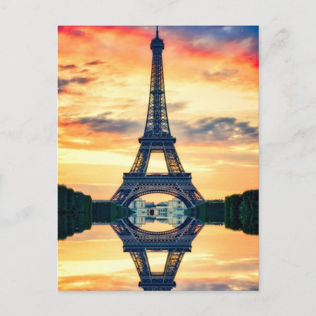 Postal Effel Tower Paris Evending European Travel (Anverso)