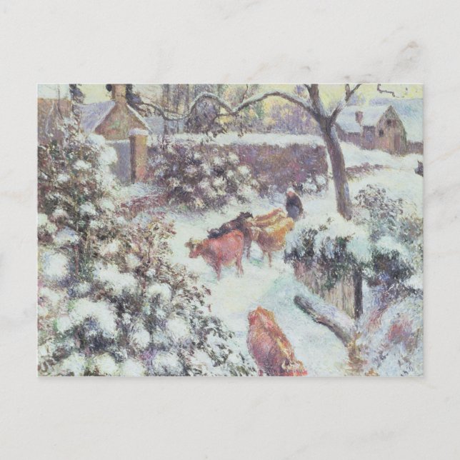 Postal Effet de Neige a Montfoucault, 1882 (Anverso)