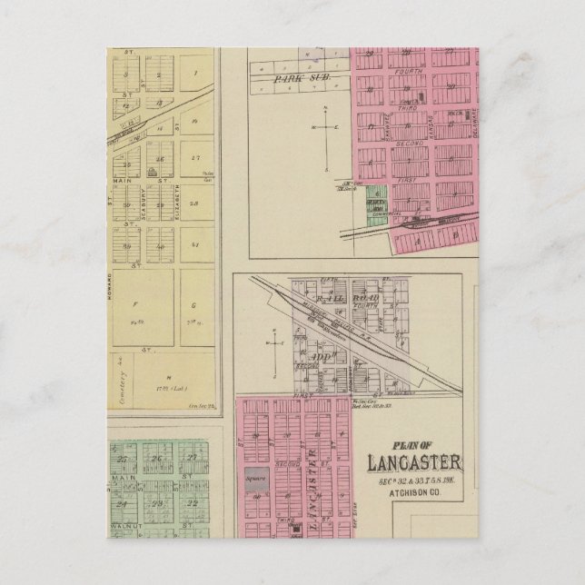 Postal Effingham, Muscotah, Lancaster, Kansas (Anverso)
