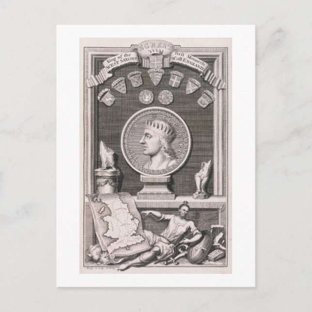 Postal Egbert (d.839) Rey de los sajones occidentales, pr (Anverso)