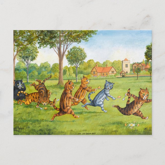 Postal Egg and Spoon Race by Louis Wain (Anverso)