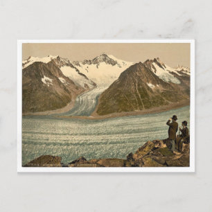Postal Eggishorn, Glaciar Grand Aletsch, con Aletschhorn