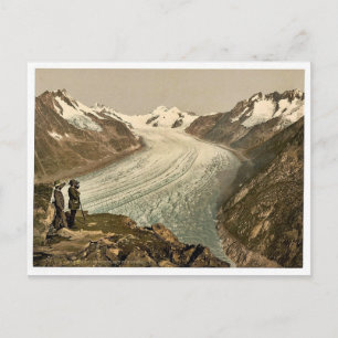 Postal Eggishorn, Glaciar Grand Aletsch, con Jungfrau, M