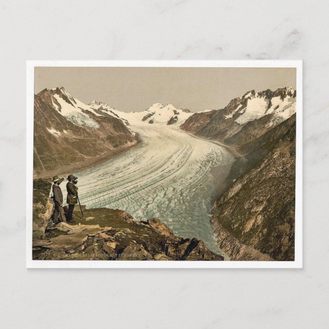 Postal Eggishorn, Glaciar Grand Aletsch, con Jungfrau, M (Anverso)