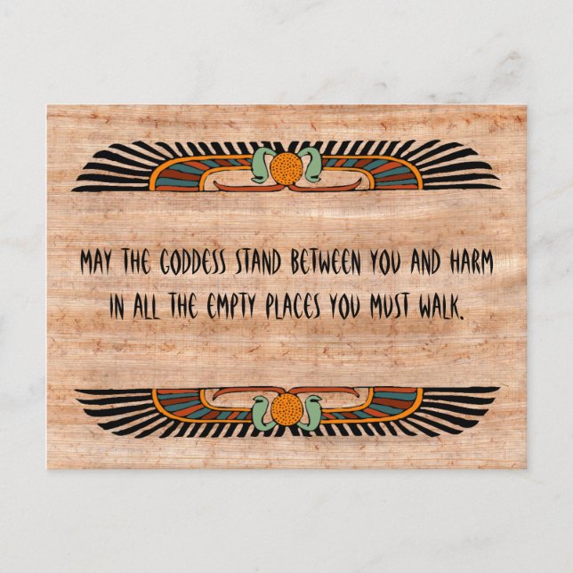 Postal egipcia de la bendición (diosa) (Anverso)