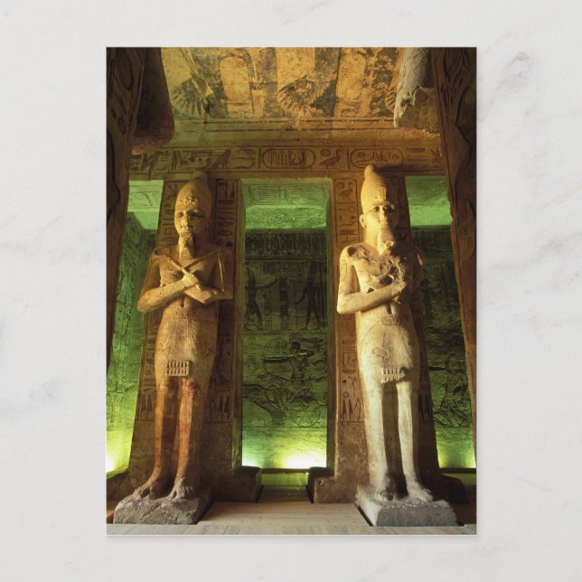 Postal Egipto, Abu Simbel, estatua de Ramess II, (Anverso)