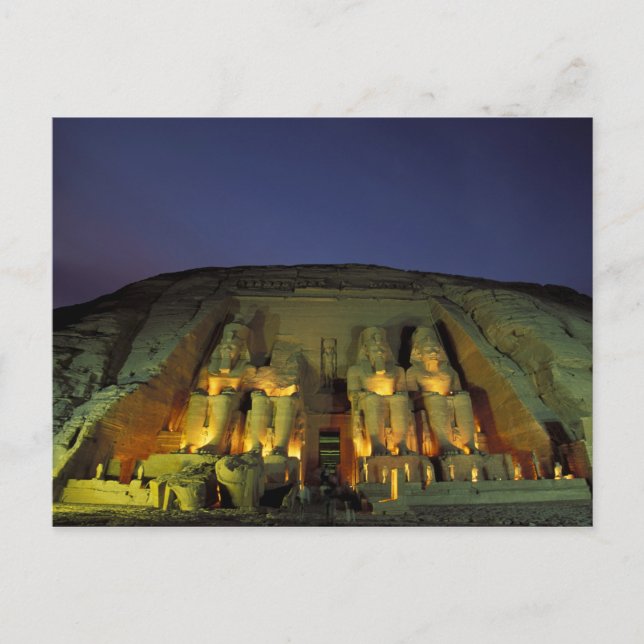 Postal Egipto, Abu Simbel, figuras colosales de Ramsés (Anverso)