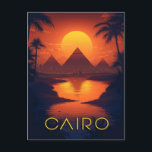 Postal Egipto Atardecer: Pirámides y río Nilo<br><div class="desc">Experimente la belleza atemporal de Egipto con este simple y sorprendente poster de arte vectorial. Admire las pirámides icónicas y el majestuoso río Nilo bañado en el cálido resplandor del sol.</div>