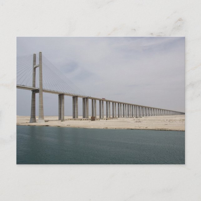 Postal Egipto, Canal de Suez. Puente de la Paz (Anverso)