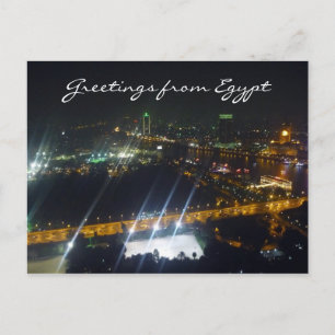 Postal egipto de la noche de cairo