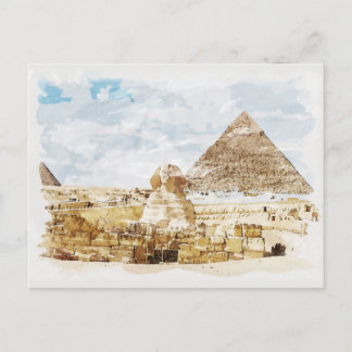 Postal Egipto Esfinge Giza Pyramids Bella Artes viajero