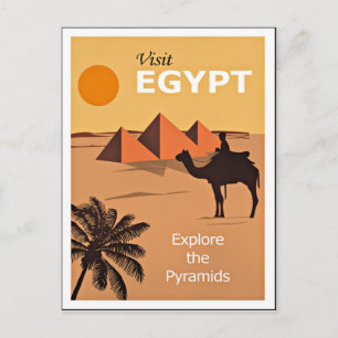 Postal Egipto, explora las pirámides, poster de viajes vi