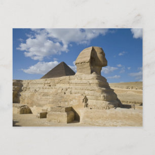 Postal Egipto, Giza. La gran Esfinge se eleva sobre los 2