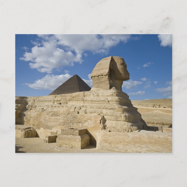 Postal Egipto, Giza. La gran Esfinge se eleva sobre los 2 (Anverso)