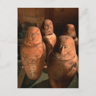 Postal Egipto, jarras canópicas de la dinastía XXVI encon