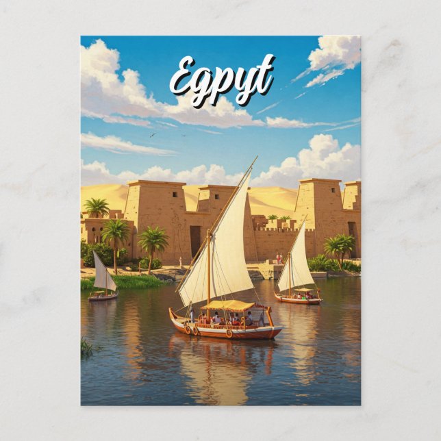 Postal Egipto Nile Felucca (Anverso)