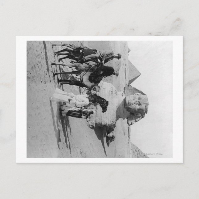 Postal Egipto: Turistas viajando por el Nilo, Sphix (Anverso)