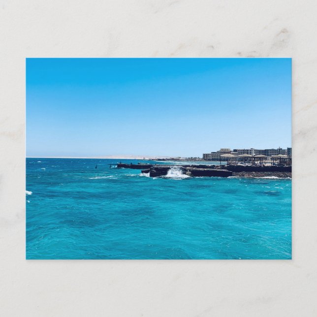 Postal Egipto, vistas al mar Rojo, Hurghada (Anverso)