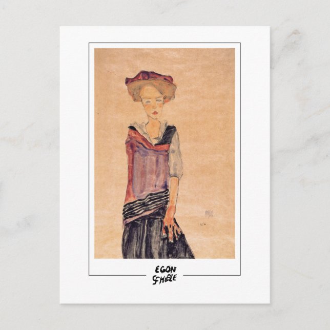 Postal Egon Schiele #20-2 - Arte Refinado (Anverso)