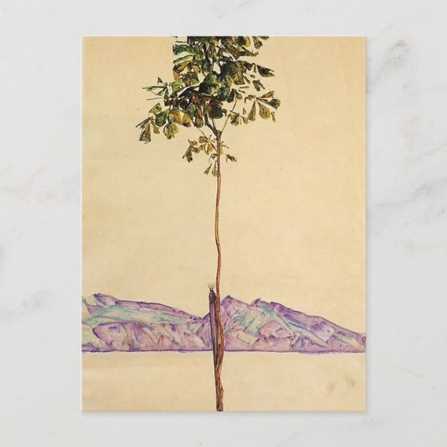Postal Egon Schiele- Árbol de castañas en el lago de Cons (Anverso)