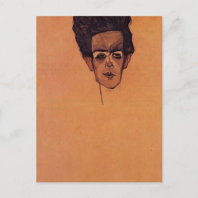 Postal Egon Schiele - autorretrato (Anverso)