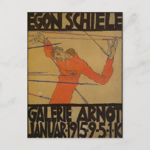 Postal Egon Schiele- autorretrato como San Sebastián