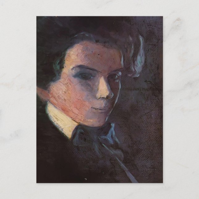 Postal Egon Schiele- autorretrato, mirando hacia la derec (Anverso)