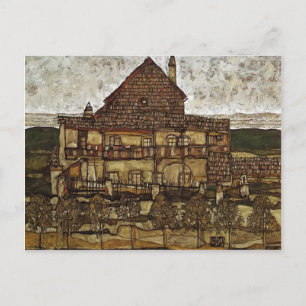 Postal Egon Schiele- Casa con Singles