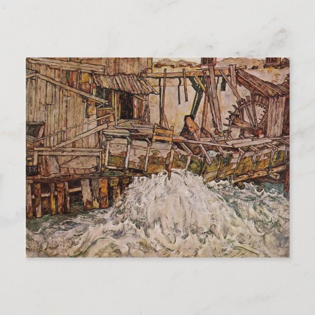 Postal Egon Schiele - El Molino (Anverso)