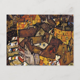 Postal Egon Schiele Krumau Crescent de Casas