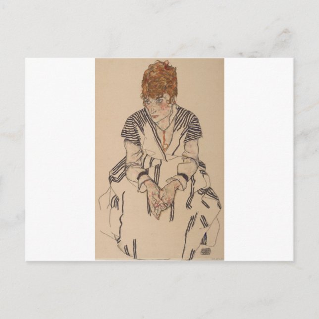 Postal Egon Schiele - La ley de la hermana de un artista (Anverso)