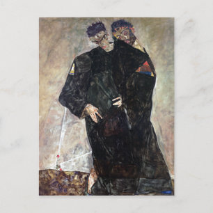 Postal Egon Schiele Los Ermitaños