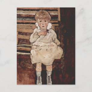Postal Egon Schiele - Niño sentado