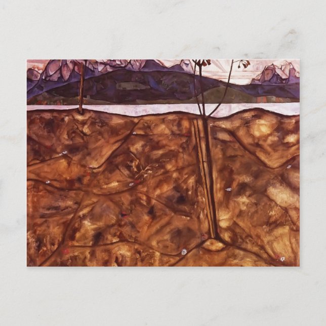 Postal Egon Schiele - Paisaje del río (Anverso)