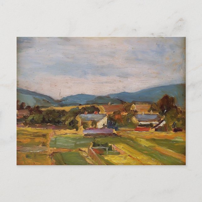 Postal Egon Schiele- Paisaje en la Baja Austria (Anverso)