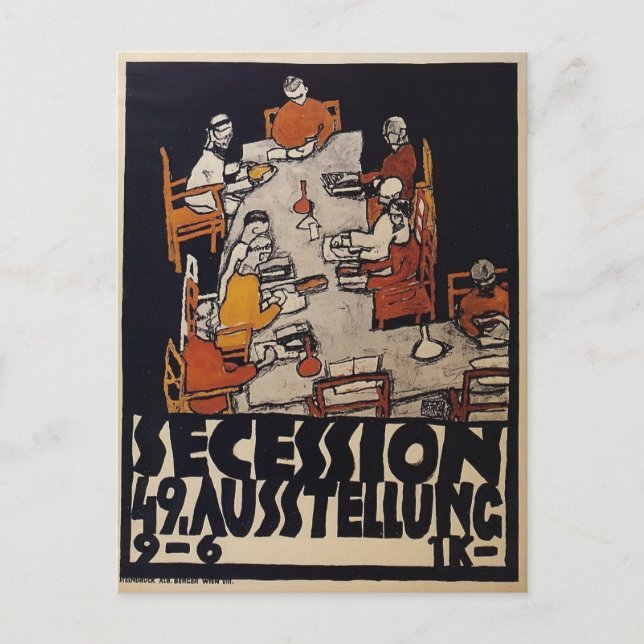 Postal Egon Schiele, Poster de la Secesión de Viena (Anverso)