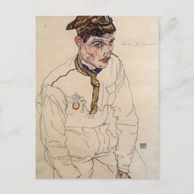 Postal Egon Schiele - Prisionero de Guerra ruso (Anverso)
