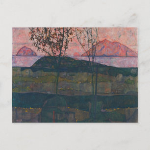Postal Egon Schiele - Puesta de sol