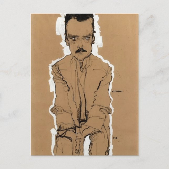 Postal Egon Schiele- Retrato de Eduard Kosmack (Anverso)