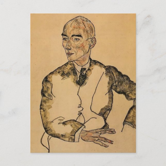 Postal Egon Schiele- Retrato del Dr. Viktor Ritter Bauer (Anverso)