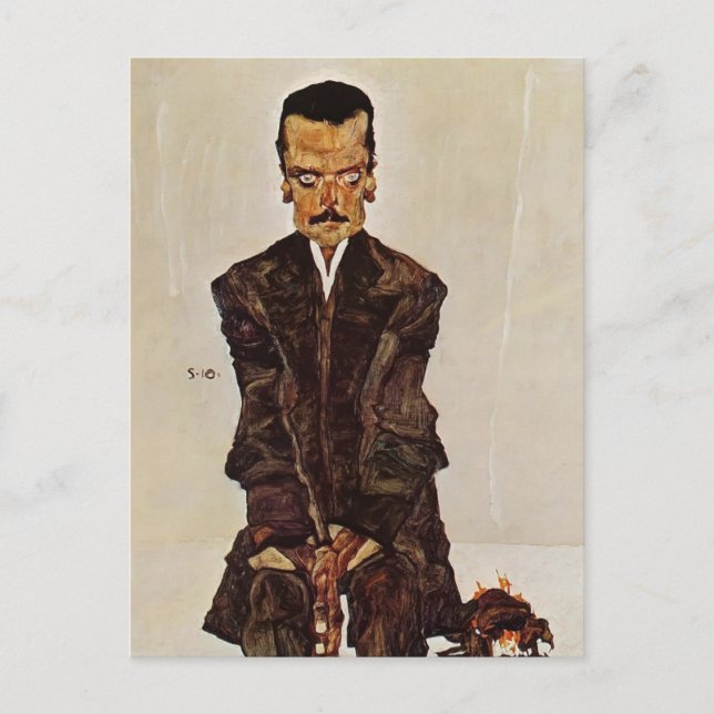 Postal Egon Schiele- Retrato del editor Eduard Kosmack (Anverso)