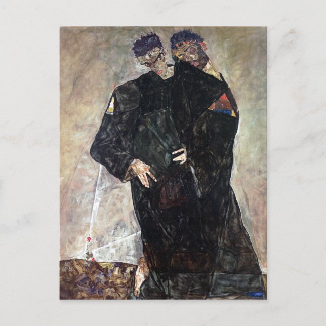 Postal Egon Schiele The Hermits (Anverso)