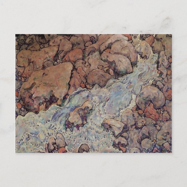 Postal Egon Schiele - Torrent de montaña (Anverso)