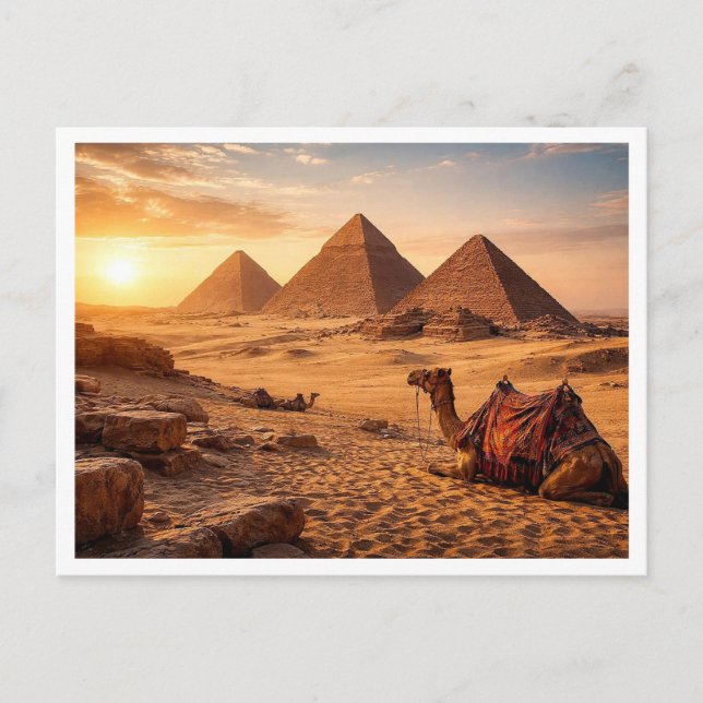 Postal Egypt. Giza Pyramid Complex. Postcard (Anverso)