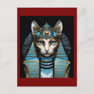 Postal Egyptian cat pharaoh